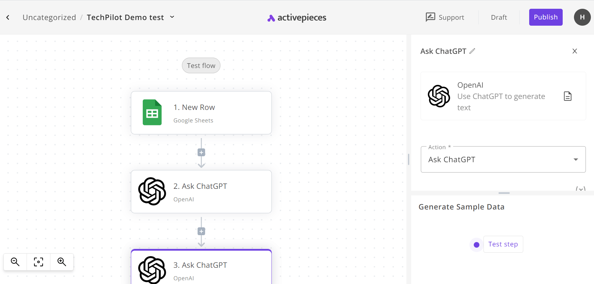 Activepieces workflow