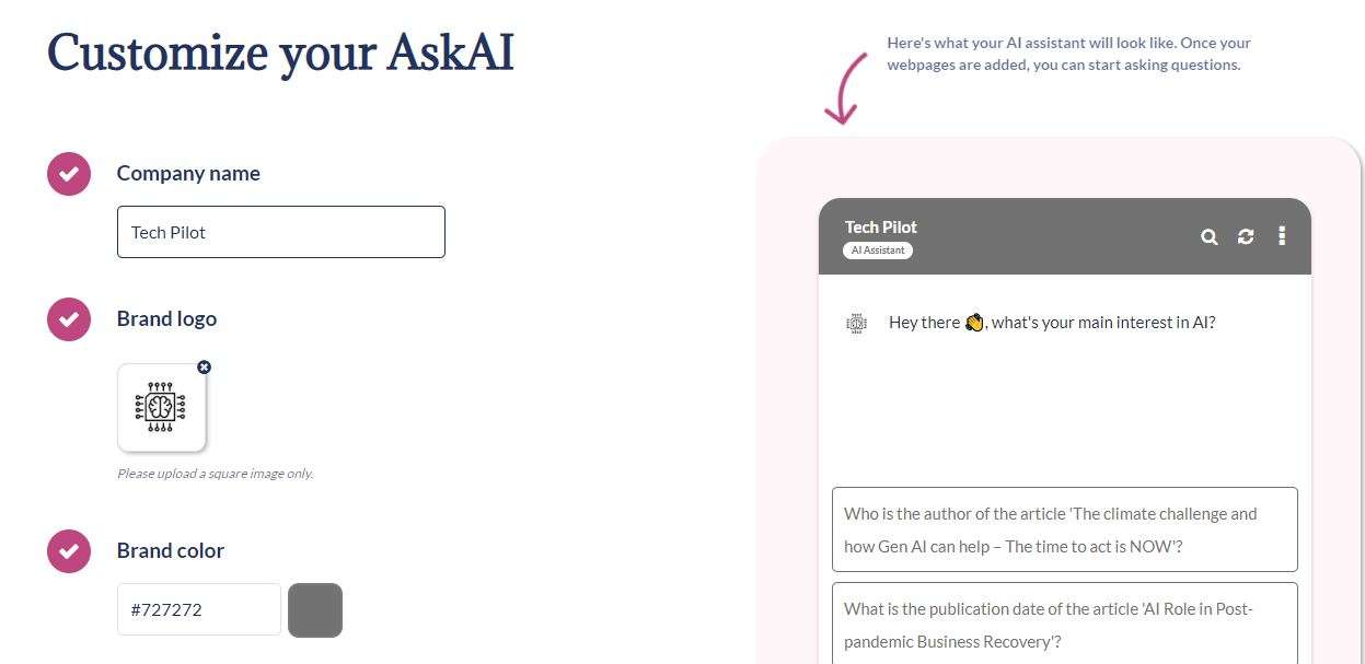 Customize your AskAI