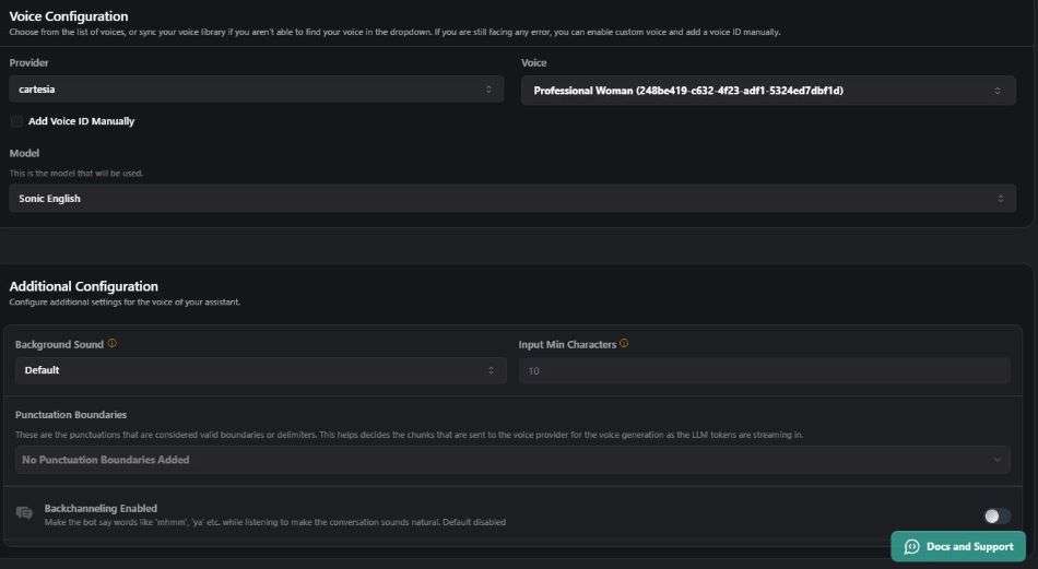 Voice configuration
