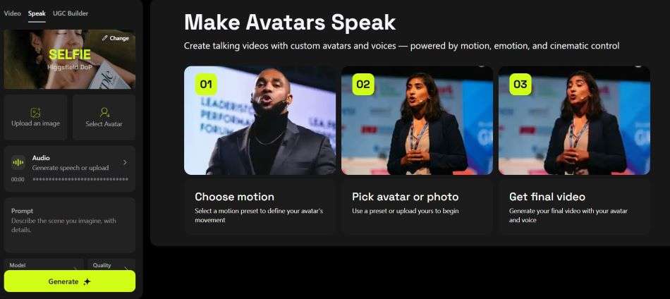 Text to speaking avatars