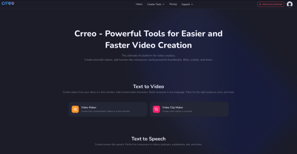 Homepage Crreo AI