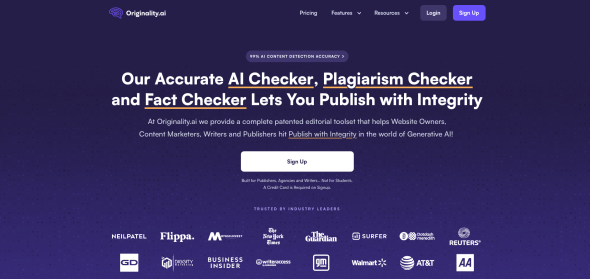 Homepage Originality AI
