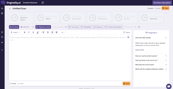 Originality AI Plagiarism Checker