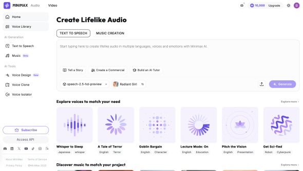 MiniMax Speech 2.5 Homepage