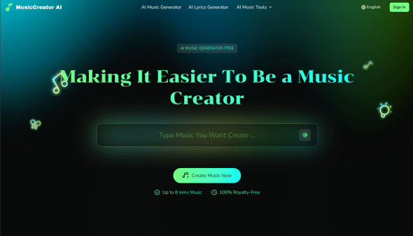 Music Creator AI Homepage