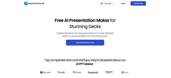 Presentations.ai Homepage