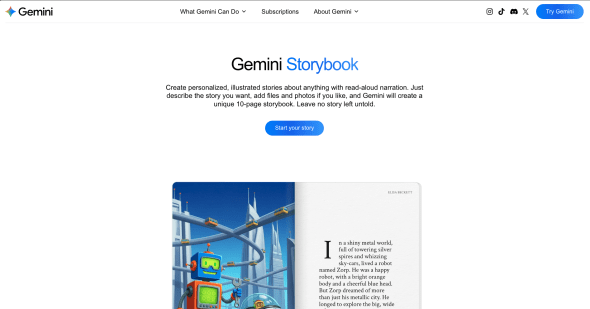 Gemini Storybook Homepage