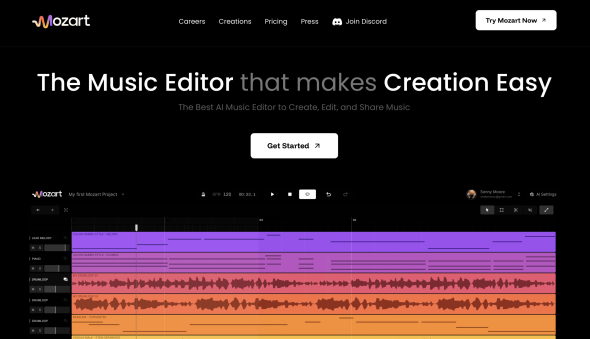 Mozart AI Homepage