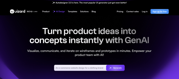 Uizard Homepage