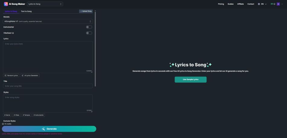 Lyrics to Song