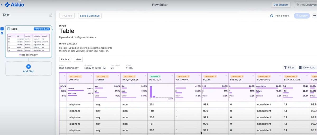Akkio Intuitive Data Upload