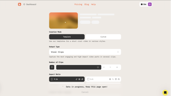 AI Video Cut Dashboard