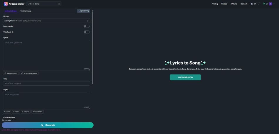 Lyrics to Song