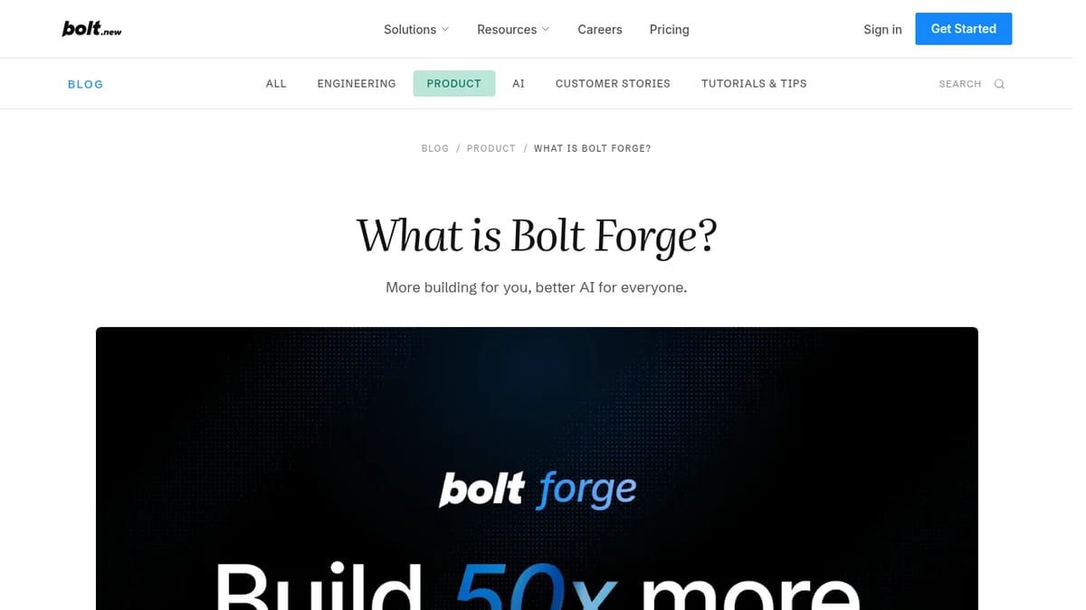 Bolt's What is Bolt Forge? announcement on the Bolt.new blog