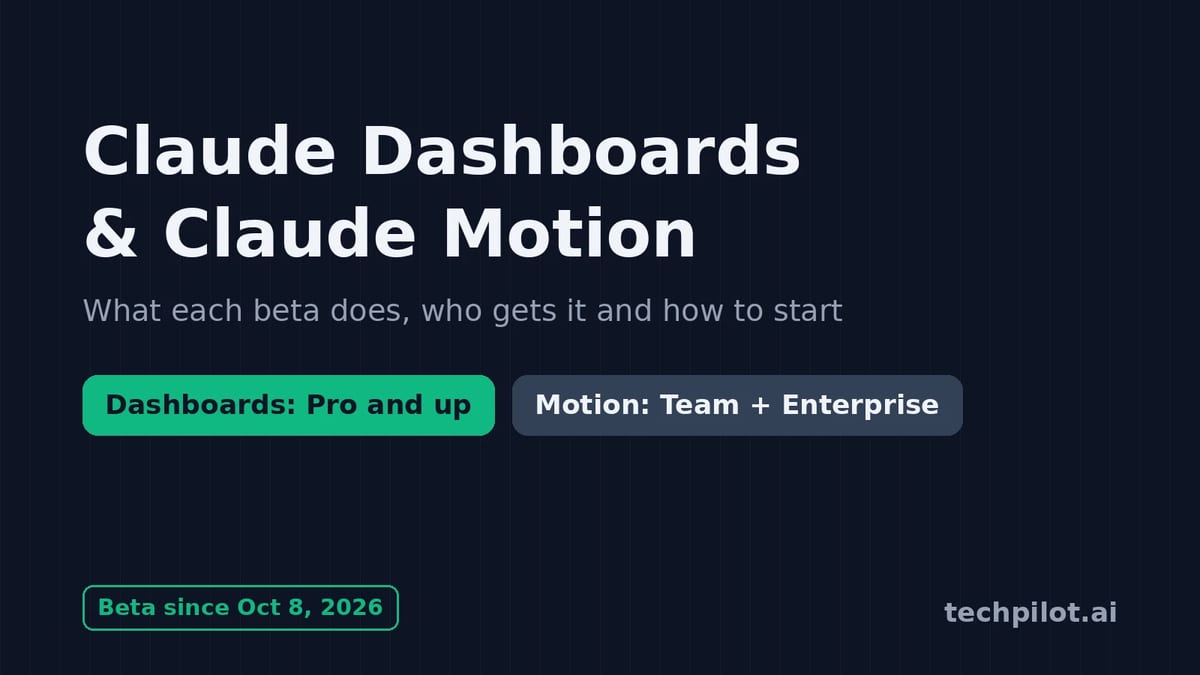 Claude Dashboards and Claude Motion beta explained
