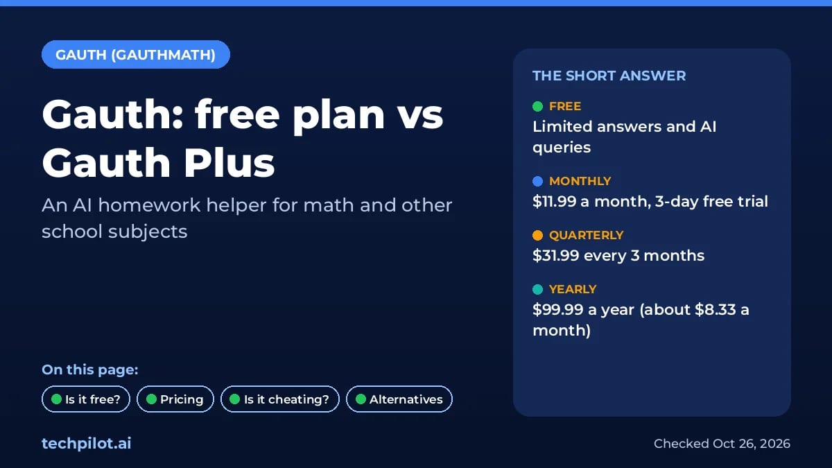 Gauth Plus prices