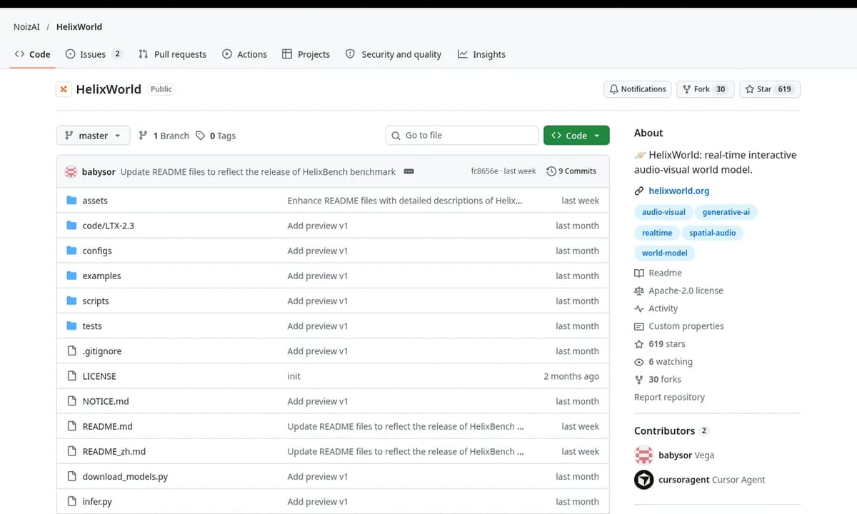 HelixWorld Preview v1 code on GitHub, Apache-2.0