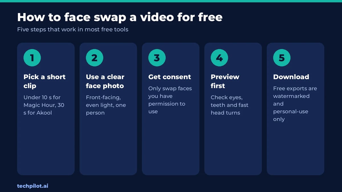 How to face swap a video for free in five steps