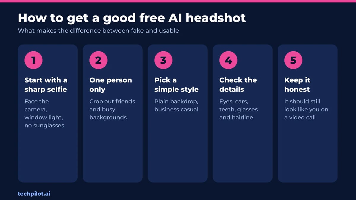 Five tips for a good free AI headshot