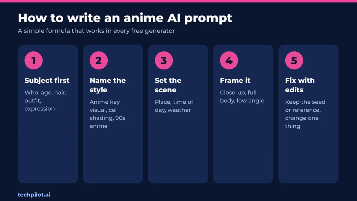 How to write an anime AI prompt in five steps