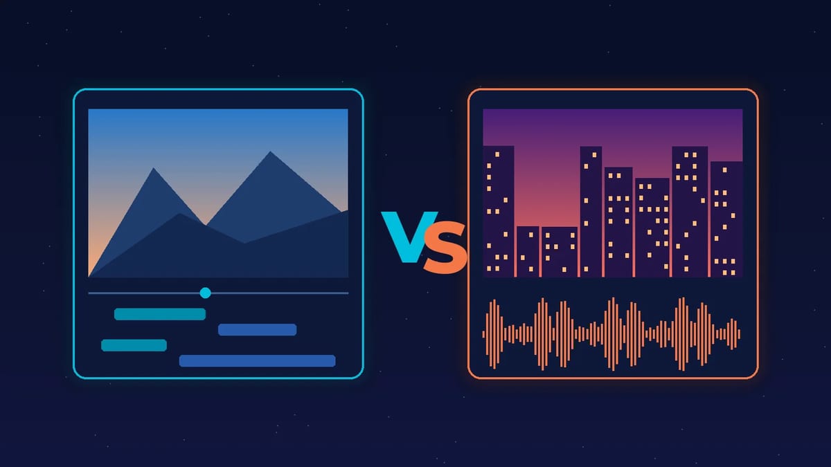 Kling 4 vs Seedance 2.5 illustration: two AI video screens, one with a keyframe timeline and one with an audio waveform