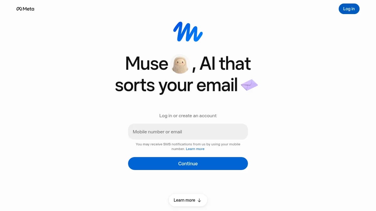 Muse.ai sign-in page: Muse, AI that gets it done for you