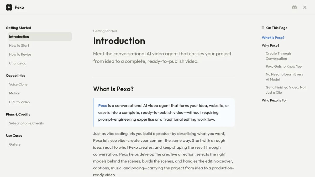 Pexo user guide introduction