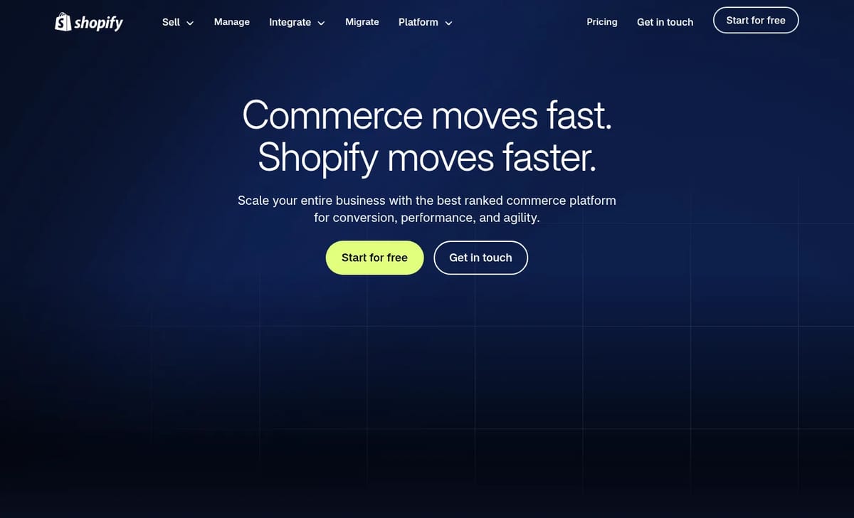 Shopify Plus homepage
