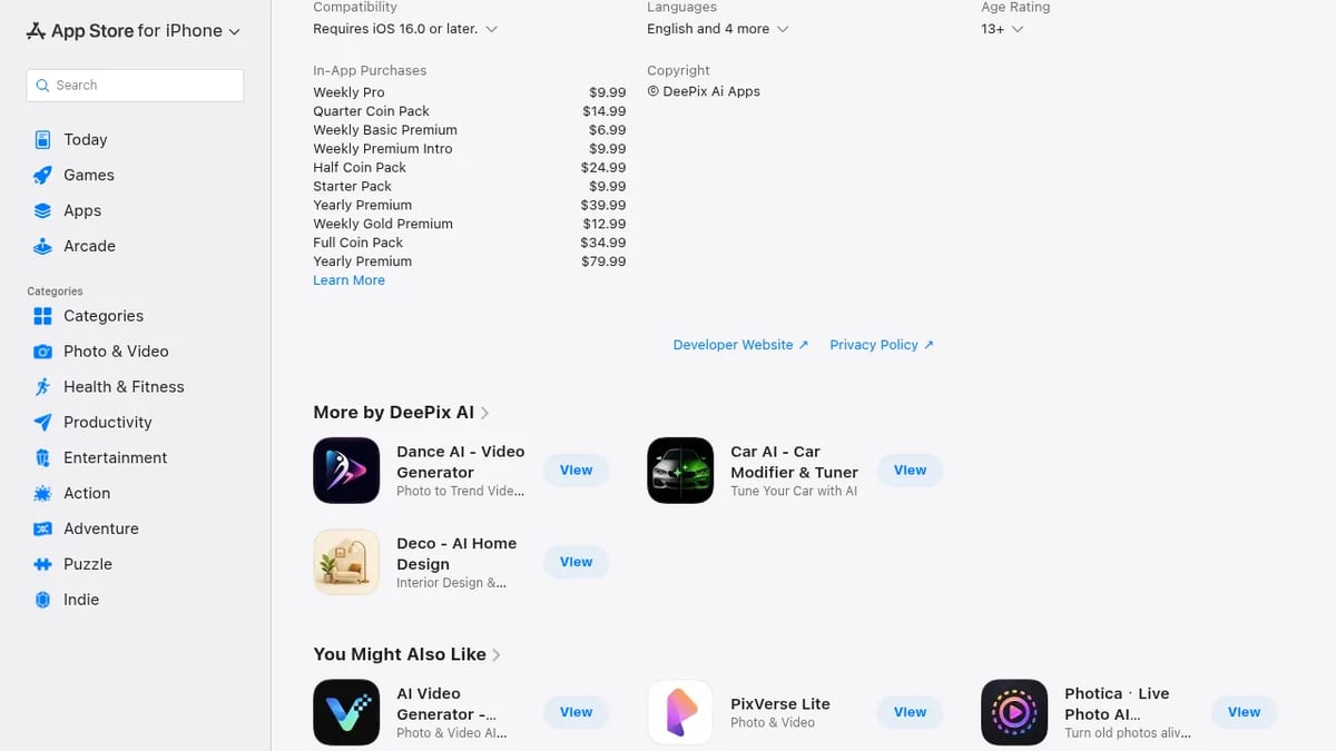 Shots in-app purchases on the App Store: weekly and yearly plans plus coin packs
