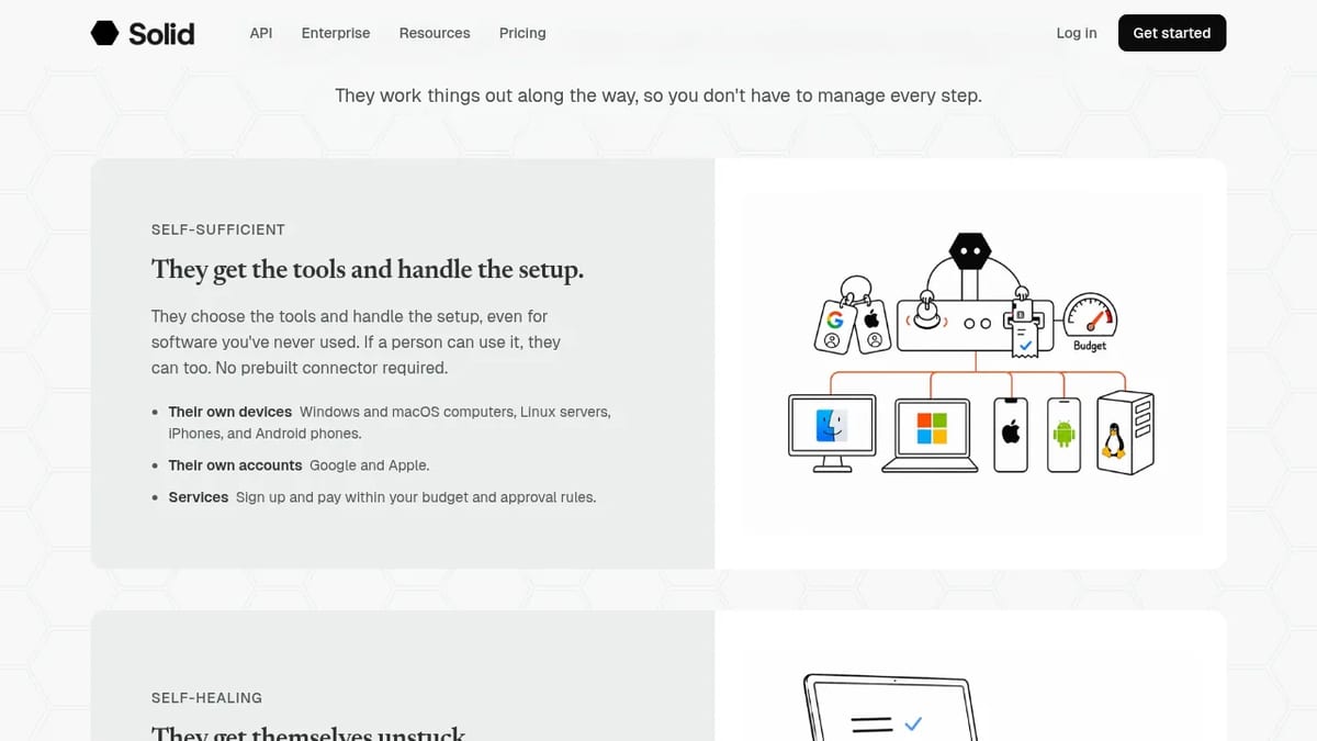 Solid agents set up their own devices, accounts and services