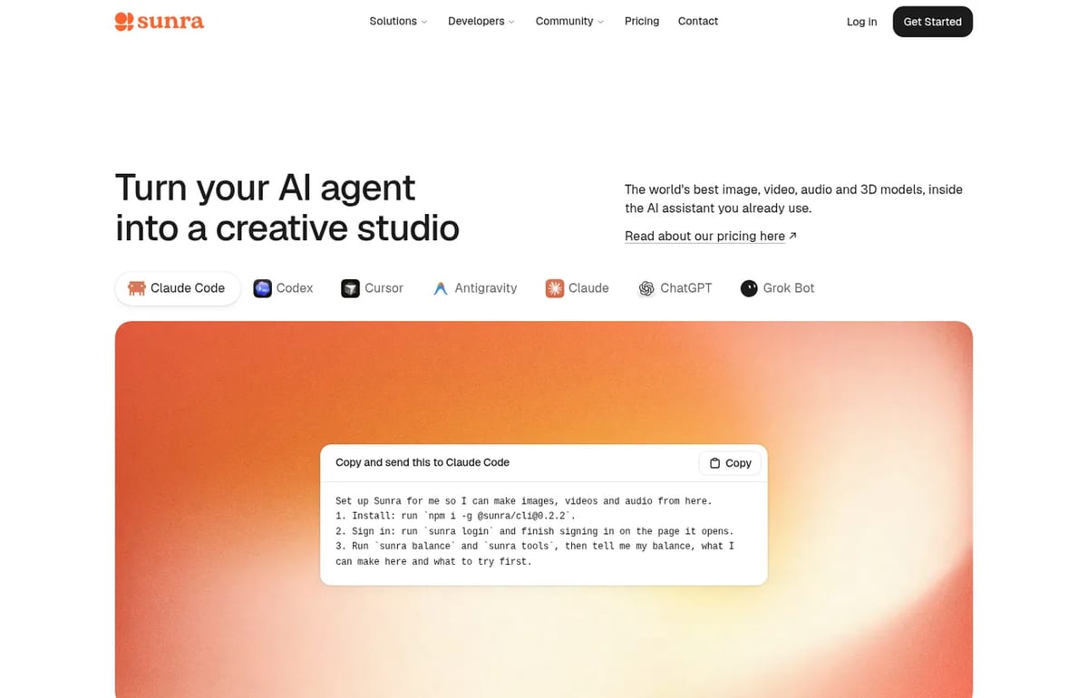 Sunra MCP: turn your AI agent into a creative studio