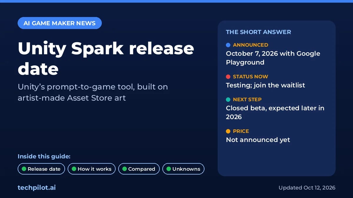 Unity Spark release date, beta status and how the AI game maker works