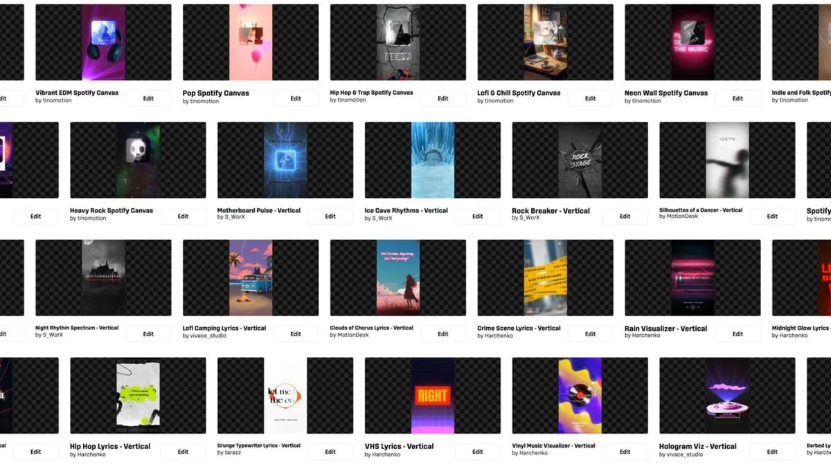 Videobolt Spotify Canvas templates