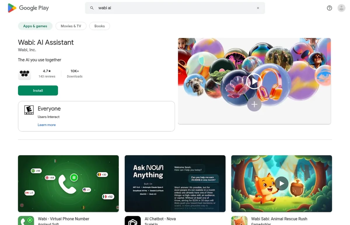 Wabi: AI Assistant on Google Play