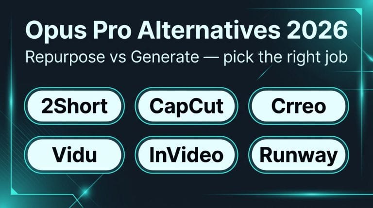 Opus Pro alternatives 2026 — repurpose vs generate