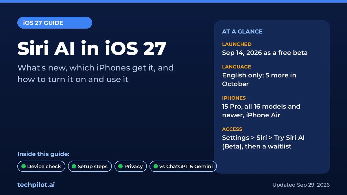 Siri AI in iOS 27: What’s New, Which iPhones Get It and How to Use It